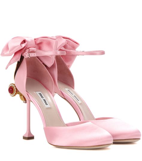 miu miu pink satin shoes|miu mi u shoes.